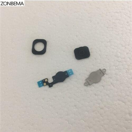 ZONBEMA 50pcs/lot for iPhone 5C Home Button Flex Home Button Menu Flex Cable Key Cap set