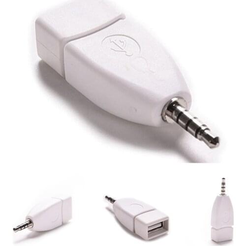 1pc Audio Converter 3.5mm Male AUX Audio Plug Jack To USB 2.0 Female Converter Adapter for Car Audio