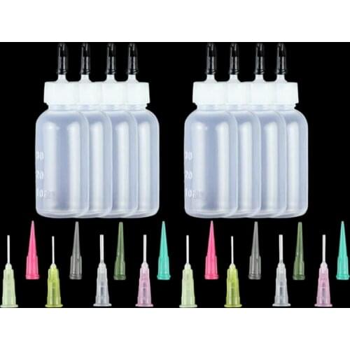 24 Pieces 30ml Pigment Syringe Bottles W/ Paint Needle Tips Kit
