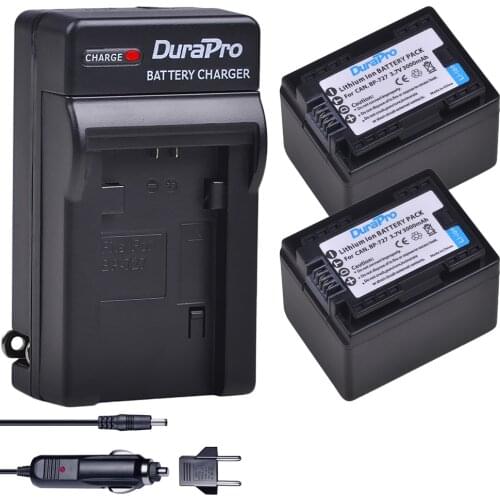 2x 3000mAH BP-727 BP 727 Camera Battery+ Car Charger for Canon BP-709,BP-718,BP-727,CG-700,VIXIA HF M50,M51,M52,M560,R30,R32,R36