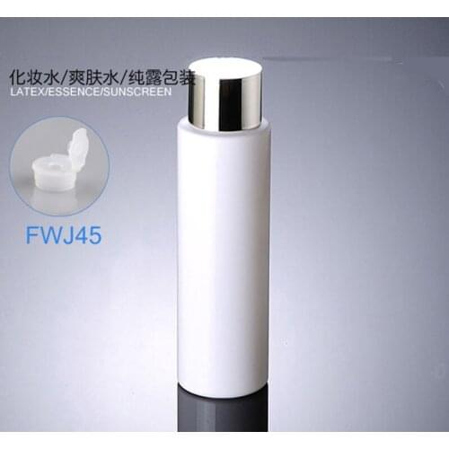 300pcs/lot 200ml empty lotion bottles with silver cap, cosmetic packaging plastic bottle,shampoo bottle,white blue transparent