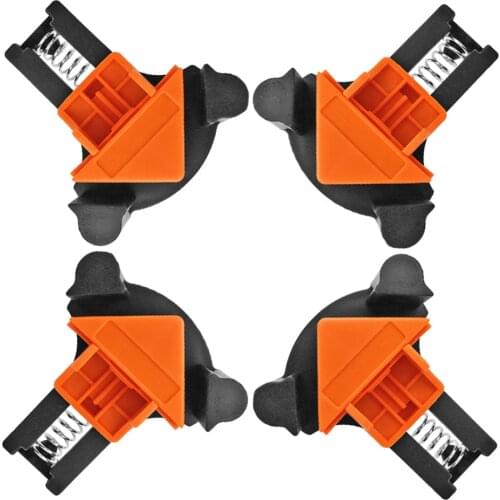 4PCS Corner Clamp 90 Degree Right Angle Clamp Practical Woodworking Clamps Set Right Angle Fixing Clip Hand Tool Kit