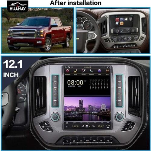 Android 8.1 Tesla style Car DVD Player GPS Navigation For Chevrolet Silverado For GMC Sierra 2014+radio player stereo multimedia