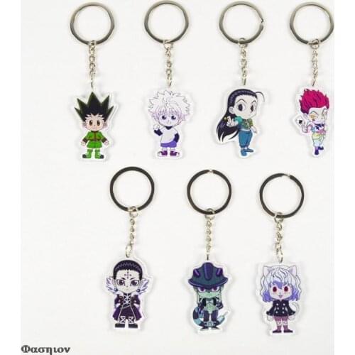 Cute Acrylic Figure Pendant Keychain Keyring Collection Model Cosplay Toy Gift Hot Anime Killua Irumi Hisoka