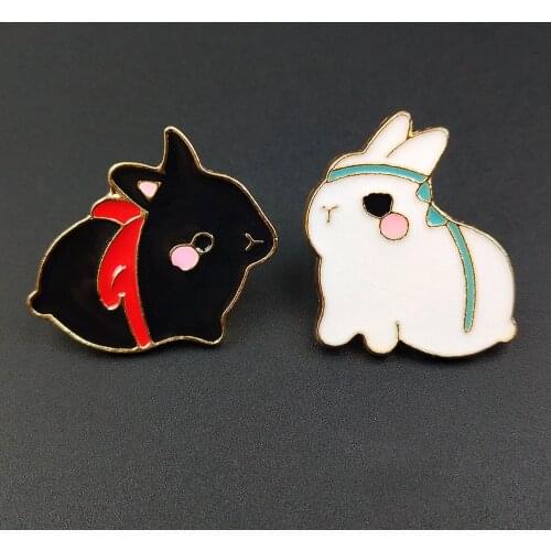 Cute Bunny Enamel Cartoon Pins Brooches Badges Bags Kids Metal Pin Gifts Jewelry Brooch DIY Clothing Hats backpack Jeans