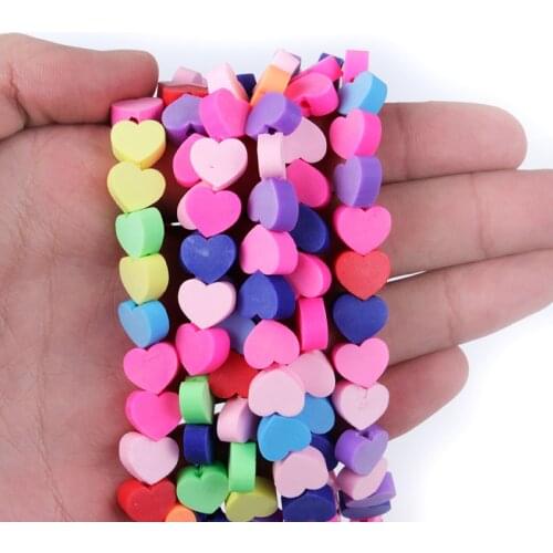 40Pcs Color Fruit/flowers Beads Polymer Clay Beads 10mm Approx Polymer Clay Spacer Loose Beads For DIY Bracelet Accesories