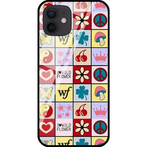 Lucky Tempered Glass Phone Case For iPhone XR X XS 6 7 8 Plus SE 2020 12 mini 11 Pro Max Cover