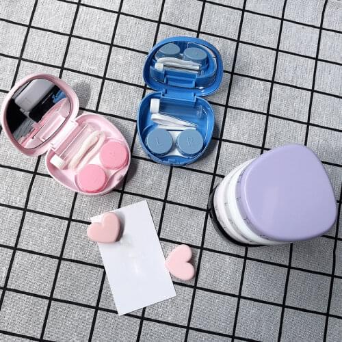 New Cute Easy Carry Mini Pocket Kit Travel Convenient Lovely Contact Lens Case Container for Outdoor Contact Lens Cases
