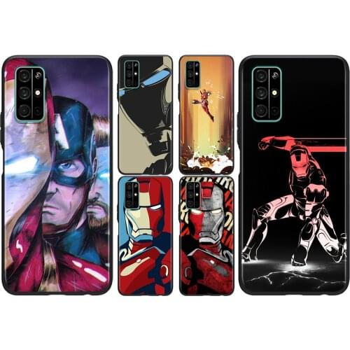 Iron Man Mecha Marvel For Huawei Honor 50 SE V30 View 20 V20 30i 30S 30 20S 20E 20i 20 Lite Pro Plus Black Phone Case