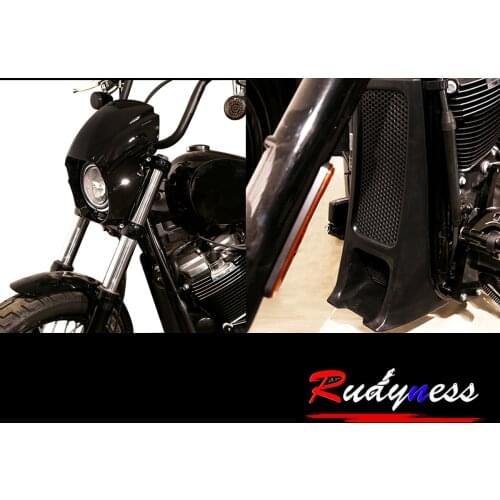 BLACK HEADLIGHT FARING COVER AND LOWER RADIATOR COVER CHIN SPOILER FOR HARLEY SOFTAIL STREET BOB FXBB 2018-2019 MODEL