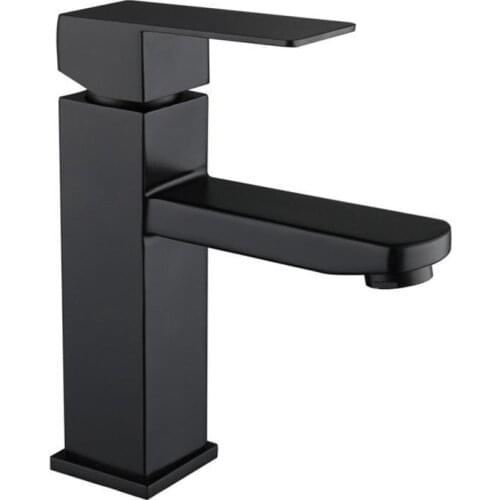 Black Square Bathroom Sink Faucet Single Handle Basin Faucet Wash Tap Bathroom Toilet Deck Mounted Basin Tap