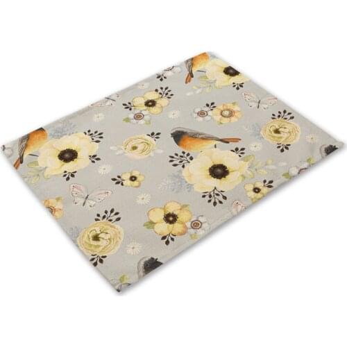 Floral Flower Table Mat Creative Magpie Branches Table Napkin For Wedding Kitchen Decor Placemat Dining Accessories