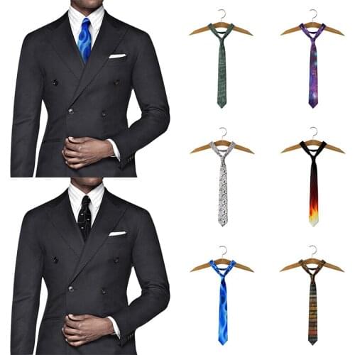 Funny Cat Tie For Men Creative Design Flame Skull Letter Printing Polyester Necktie Casual Business Party Shirt Suit Accessories