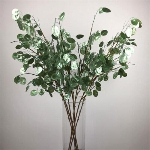 Artificial Leaves Silk Flowers Long Branches Pearlescent Plastic Party Wedding Home Desktop Beauty Simulation Plant Decoration