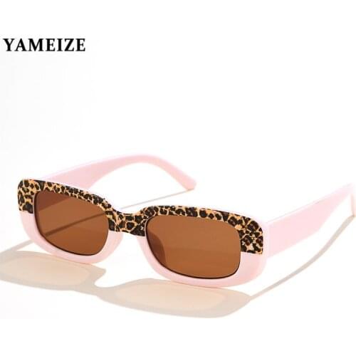 Classic Small Women Sunglasses for Women Rectangle Retro Leopard Yellow Eyewear Men Luxury Brand Travel Vintage Square Goggles