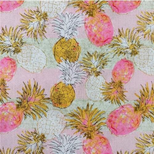 100% cotton plain weave fabric Pineapple Fruit Design Fat Quarter Quilting Cloth For Shirt Craft Dress Scrapbooking Patchwork