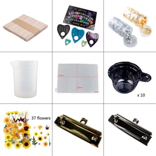 DIY Combination Material Large Document Mold Two Color Board Clip Dry Flower Tinfoil Paper Decoration Drop Glue Mixing Tool