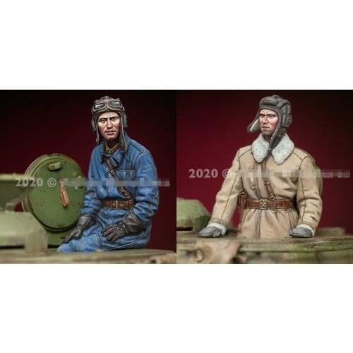 1/35 Scale Unpainted Resin Figure Soviet tankers 2 figures