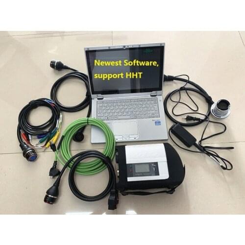 MB star C4 SD connect C4 auto diag with used laptop CF-AX2 i5 8G with software newest support HHT 480G mini SSD