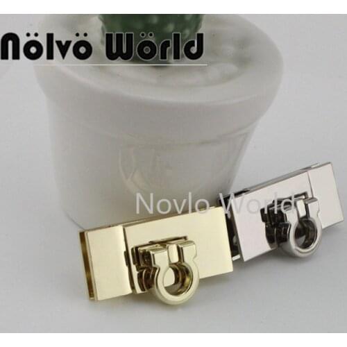 Nolvo World 2-10 pieces 34x15mm Silver Light gold flip lock Bag lock metal bag lock in bag Parts or accessories