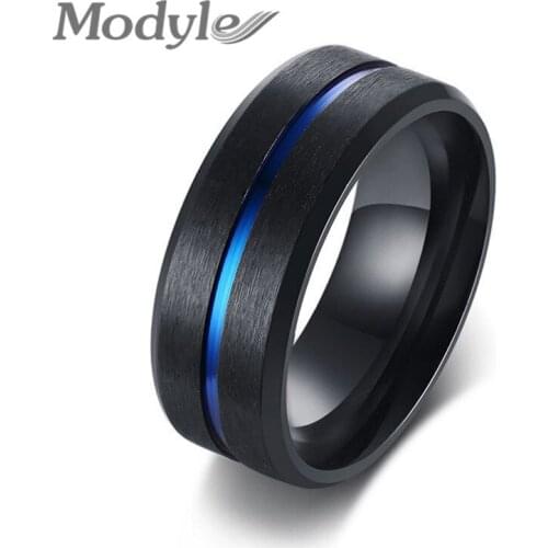 Modyle Cool Spinner Cross Rings for Men Black Tone Stainless Steel Engraved Bible Prayer Male Finger Anel Gifts