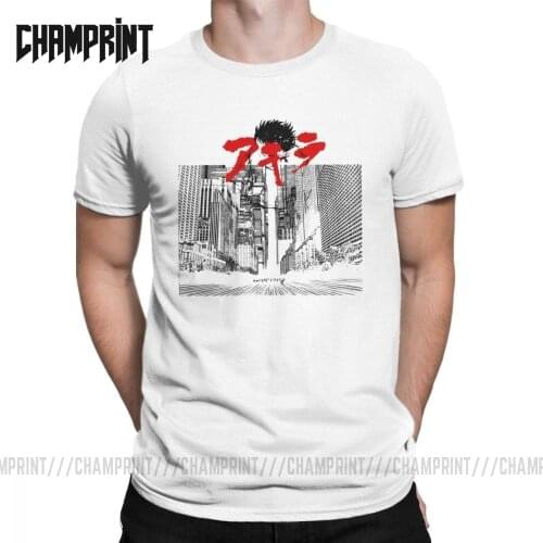 Highway Tetsuo Akira T-Shirts Men Manga Kaneda Japanese Anime Neo Tokyo 100% Cotton Tee Shirt Short Sleeve T Shirt Plus Size Top
