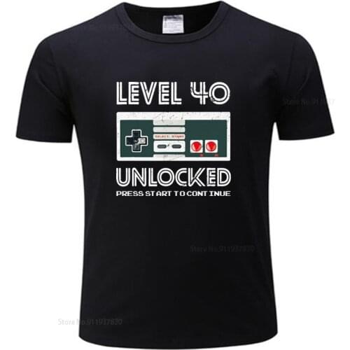 Men brand t shirt summer cotton tshirt Vintage Born In 1982 Men 40 Years Old 40th Birthday Gift T-Shirts Level 40 Unlocked