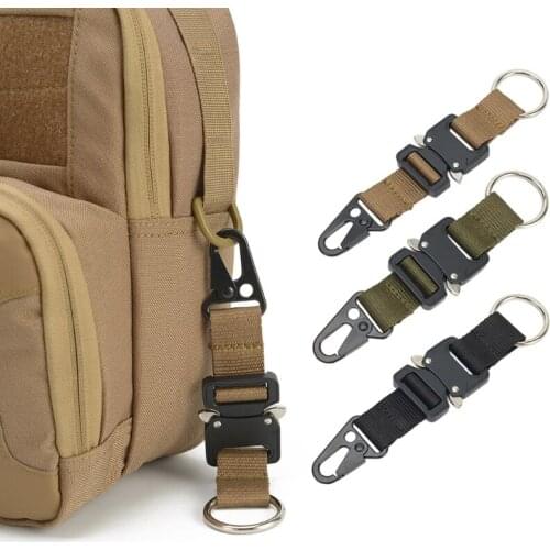 Outdoor Climbing Hook Belt Nylon Webbing Hanging Buckle Carabiner Keychain Ring G99D