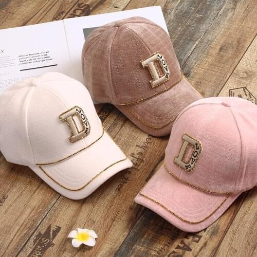 New Rhinestone D Letter Baseball Caps Women Adjustable Visors Cap Men Hip-pop Hat Casual Snapback Caps Lady Shiny Sun Hat