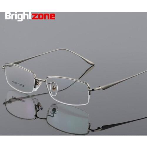 Lightweight Semi Half Rim Pure Titanium Eyeglasses For Men Optical Glasses Frame Prescription Half-rim Eyewear Spectacles Oculos