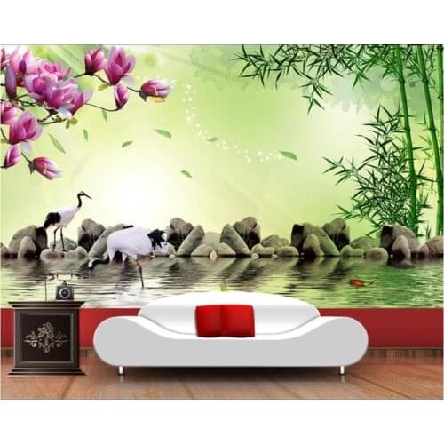 Custom photo wallpaper 3d mural wallpaper for walls 3 d Garden bamboo flower mural 3D living room sofa background wall papers