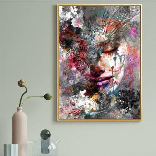 Portrait Abstract Face Woman Artwork Wall Art Living Room Wall Decor Canvas Painting Wall Art Pictures For Living Room Bedroom