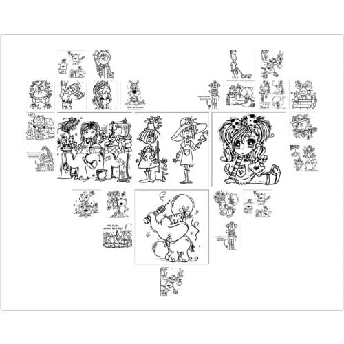 10x8 Animals and girls Transparent Clear Silicone Stamp/Seal for DIY scrapbooking/photo album Decorative card making