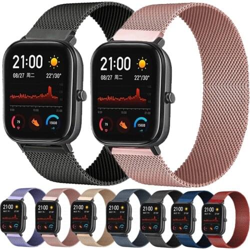 Magnetic Loop Band for Amazfit GTS 2 Mini 2e /GTR 2 Metal Watch Strap Bracelet Correa For Huami Amazfit Bip S Lite U Pro