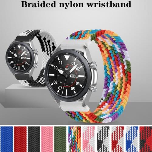 20mm/22mm Braided Solo Loop strap for Samsung Galaxy watch 3 46mm 42mm active 2 40mm 44mm Gear S3 bracelet Huawei GT2 Pro bamds
