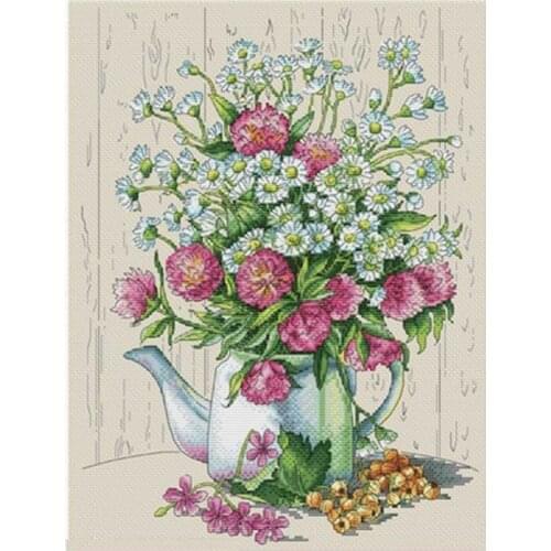 Daisy flower pot patterns Counted Cross Stitch 11CT 14CT DIY Cross Stitch Kits Embroidery Needlework Sets home decor