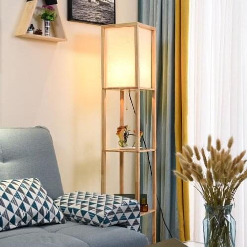 Modern Nordic Fabric and Wood E27 LED floor lamp floor light for living room bedside study room hotel