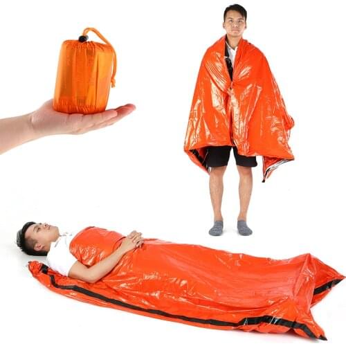High Quality Lightweight Outdoor Camping Sleeping Bag Emergency Lazy Sleeping Bag With Drawstring Sack For Camping Travel Hiking