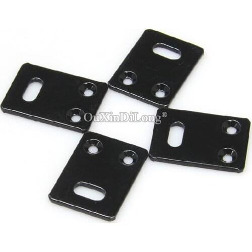 High Quality 50PCS Black Metal Furniture Corner Braces 2.0X33X24 Board Frame Shelves Flat Support Brackets Fastening Connectors
