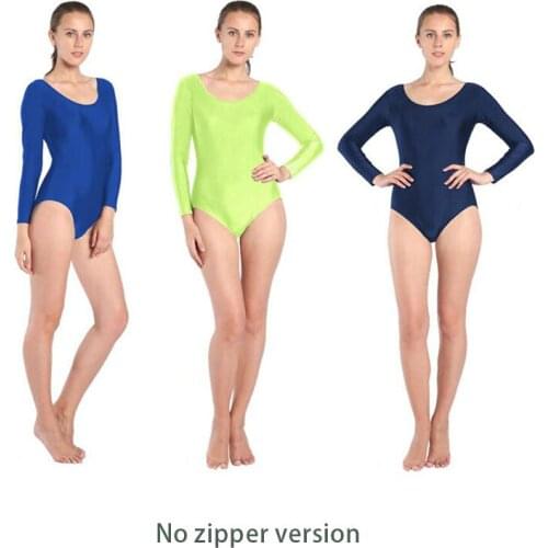 Free shipping Colorful Long Sleeve Lycra Spandex Round Collar Gymnastics Suits women Stage Performance Costumes