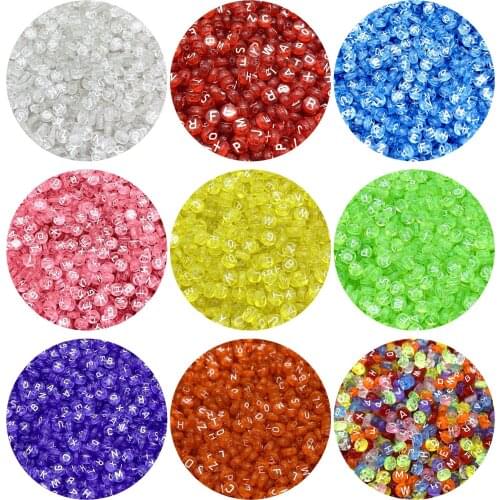 100pcs 7x4mm Letter Beads Colorful Mix Oval Shape 26 Alphabet Charms DIY Beads For Bracelet Necklace Jewelry Making