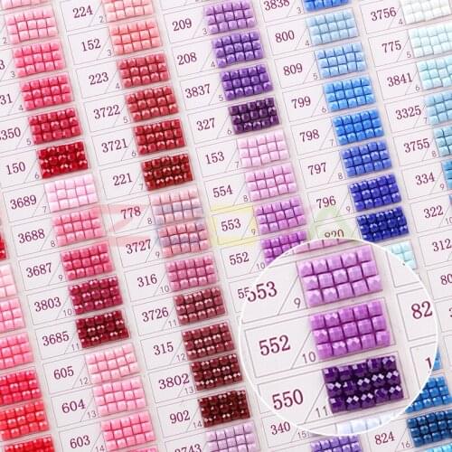 5D Full Square/Round Diamond Drill Painting Tool 447 DMC Diamond Handmade Color Card Rhinestone Color Identification Card 2Sk03
