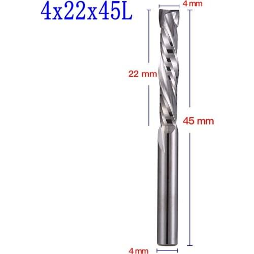 60pc 4X22X45L UP&DOWN Cut Two Flutes Spiral Carbide Mill Cutters for CNC Router, Wood End Mill