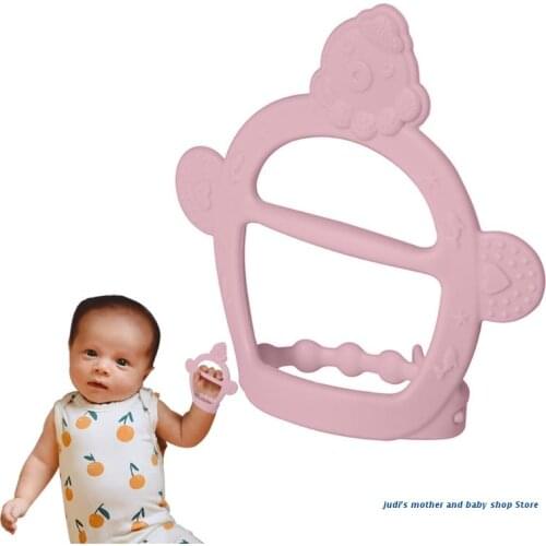 67JC Silicone Baby Wrist Teether Nursing Chewing Molar Teething Wristband Bracelet Soother Toy for Infants Shower Gift