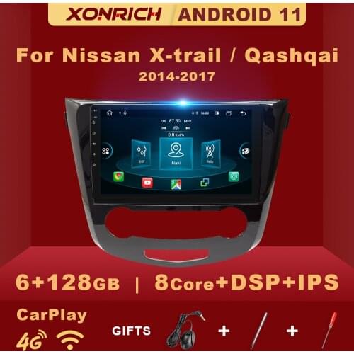 DSP Android 11 6GB 128GB Car Radio Player For Nissan Qashqai J11 Nissan X trail T32 2014 - 2017 IPS GPS Carplay 4GB Wifi NO 2Din