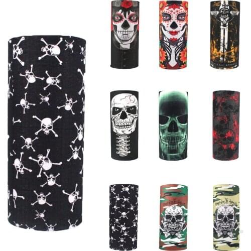 Face Cover Unisex Bandana Women Men Scarf Skull Pattern Personality Retro