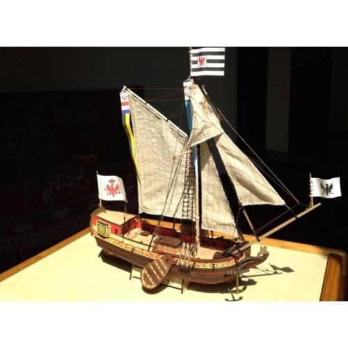 Free shipping Scale 1/80 The Dutch royal yacht wooden model + brass upgrade parts+ Alloy anchor