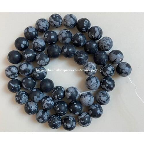 Free Shipping Natural Stone Matte snow jaspers Round Loose Beads 15" Strand 6 8 10 MM Pick Size