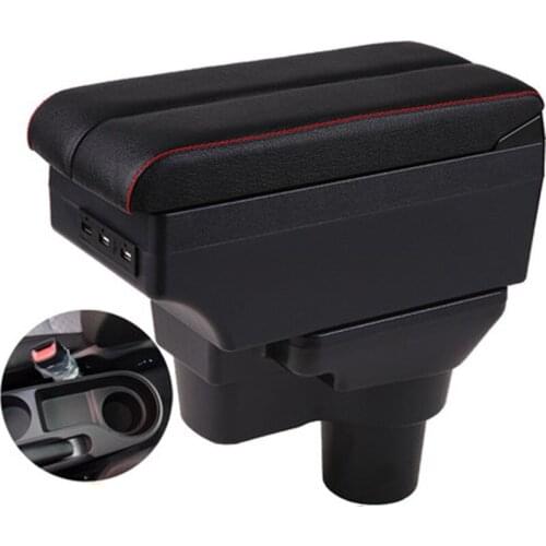 For Hyundai Solaris 2 armrest box USB Charging heighten Double layer central Store content accessories