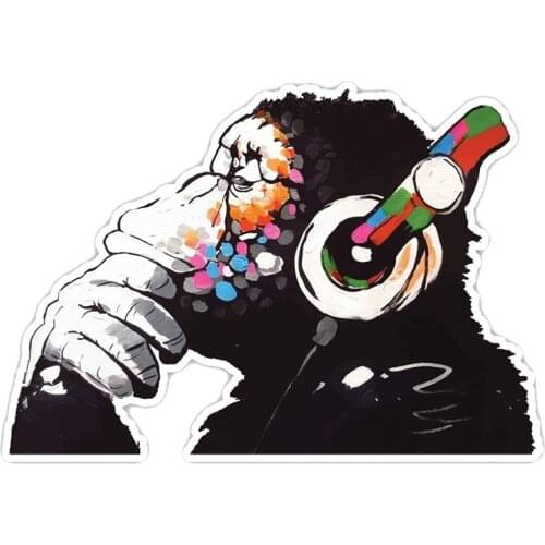 Fuzhen Boutique Decals Exterior Accessories CreativeThinker Monkey Headphones Design Wall Art Graffiti Car Sticker Vinyl Decal
